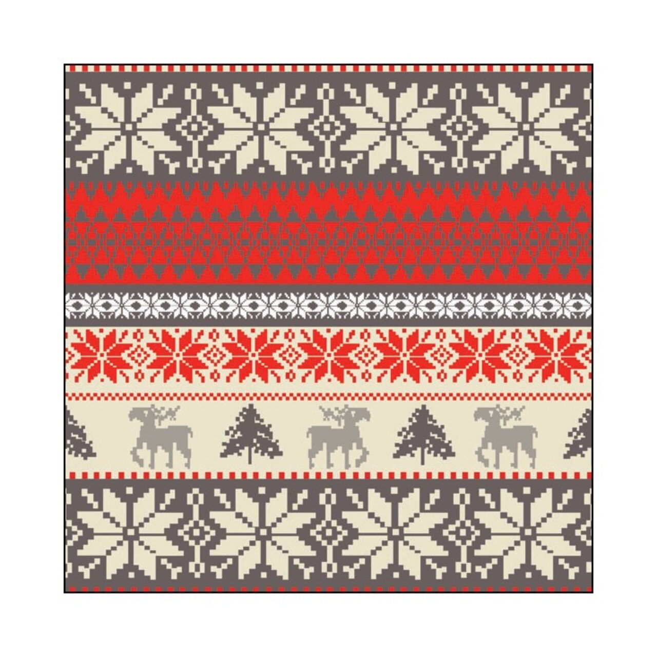 The Ribbon People Pack of 60 Nordic Winter Design 3-Ply Cocktail Napkins 5"